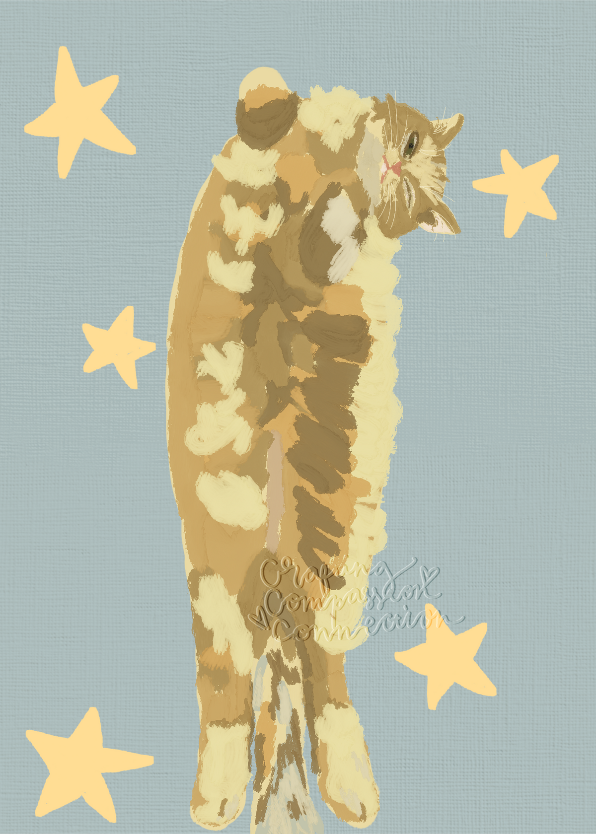 Hand Drawn Custom Pet Portrait Print – Whimsical Animal Illustration, Procreate Art